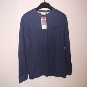 ⭐️NWT Scotch & Soda Textured Blue Long Sleeve Shirt Comfy For Fall Size Medium